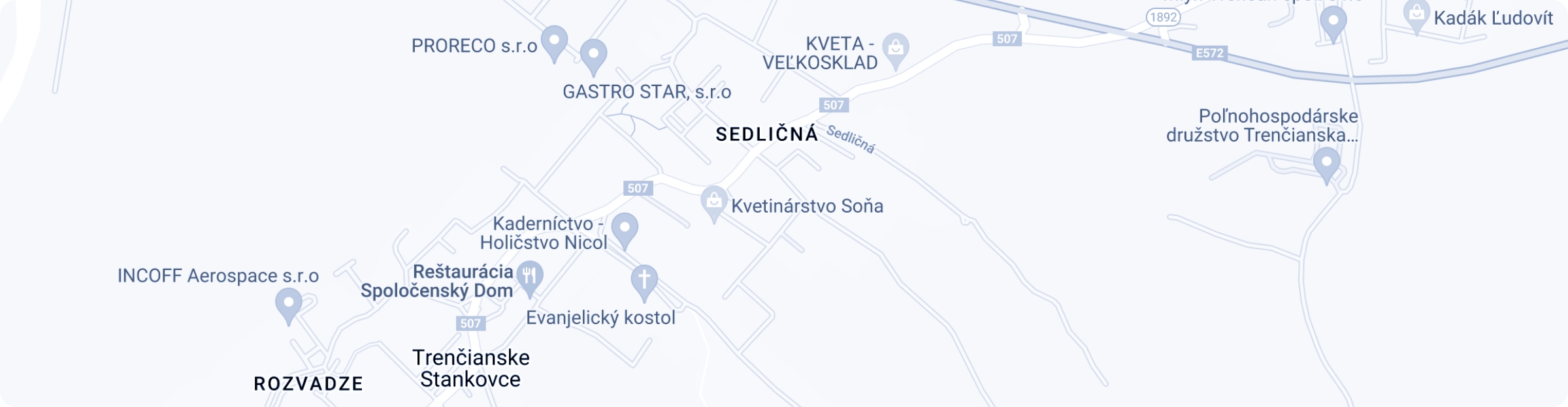Mapa města Sedličná